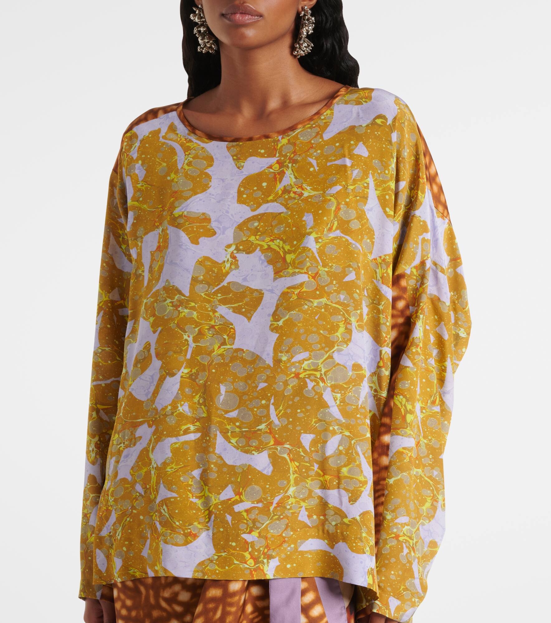 Printed silk top - 6
