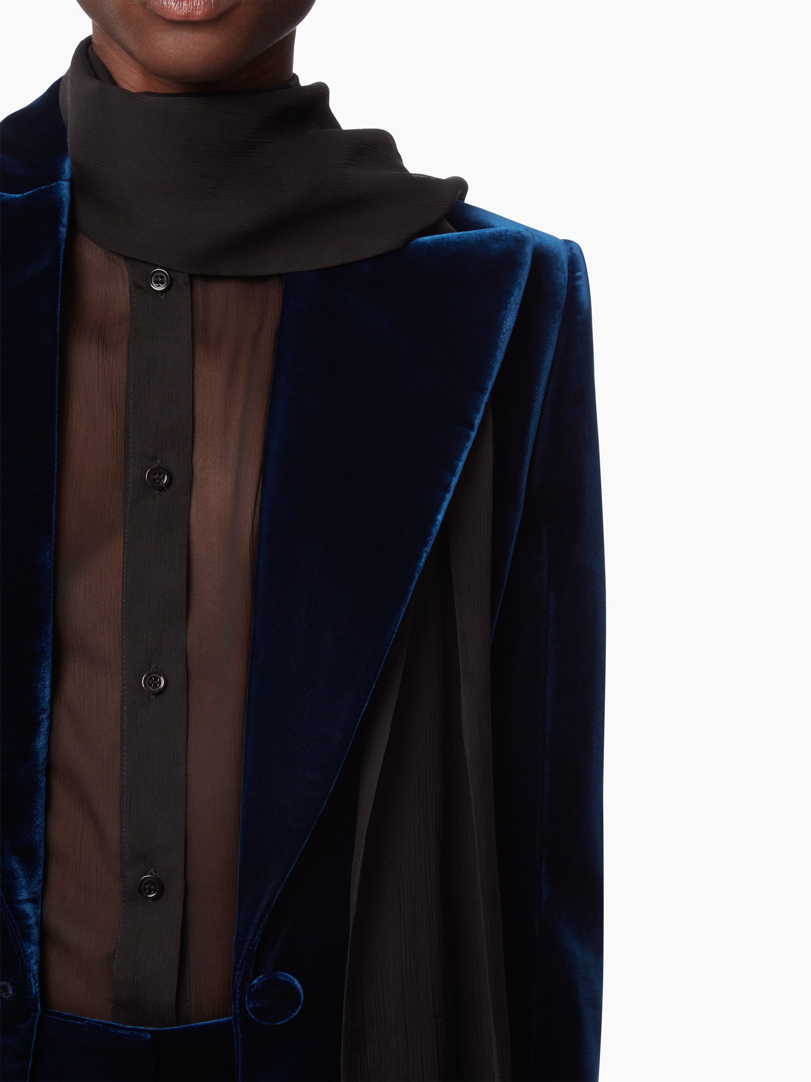 SINGLE-BREASTED BLAZER IN VELVET - 3
