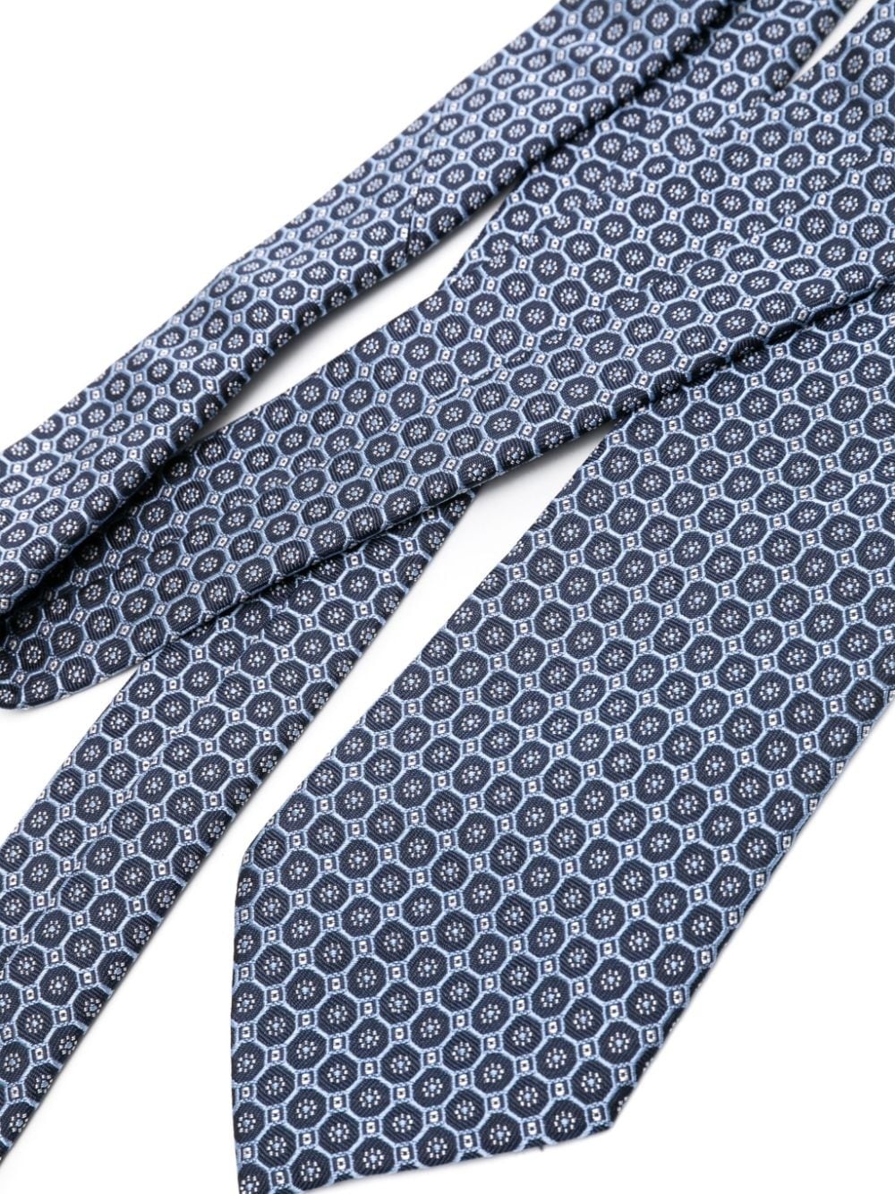 geometric-pattern silk tie - 2