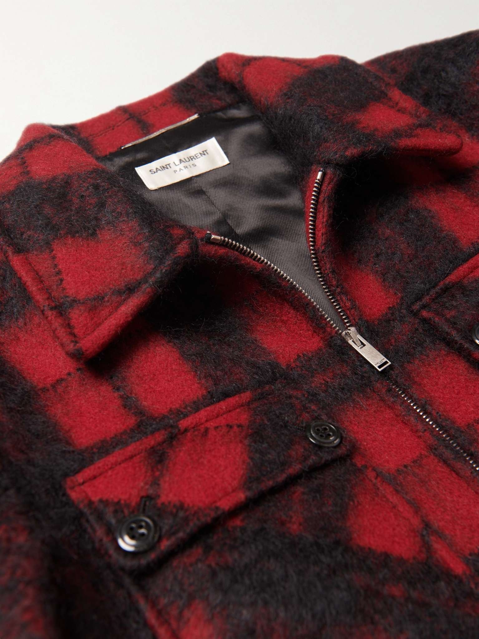 Checked Brushed Wool-Blend Overshirt - 5