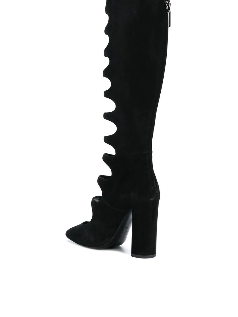 cut-out detail knee length boots 3