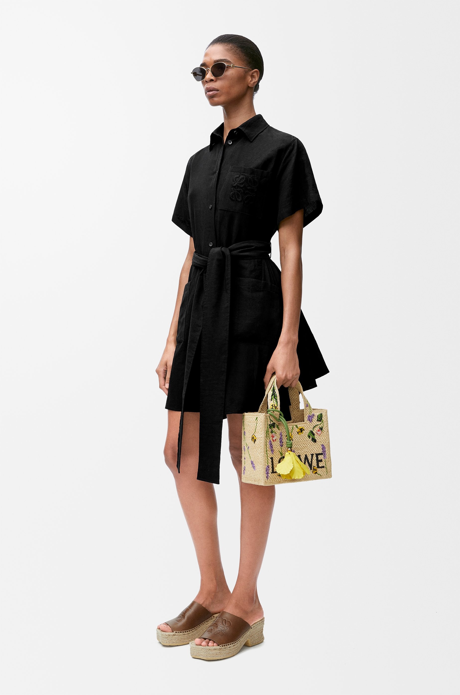 Shirt dress in viscose and linen - 2