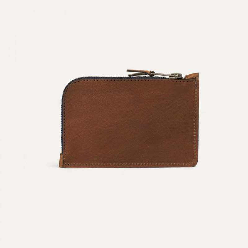 Bleu de Chauffe POGNON ZIPPERED PURSE  / L  -  AMBER BROWN outlook