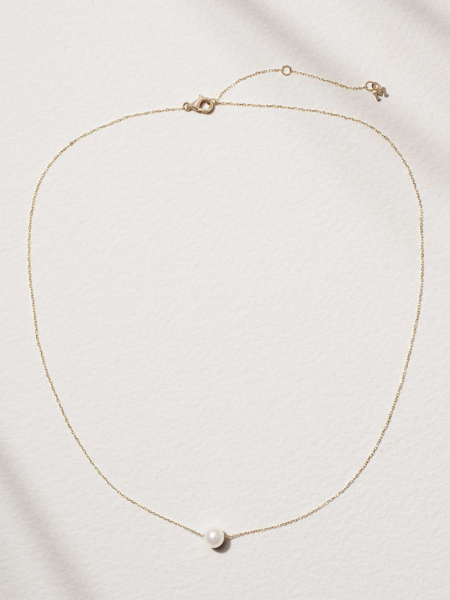14-karat gold pearl necklace Gold - 4