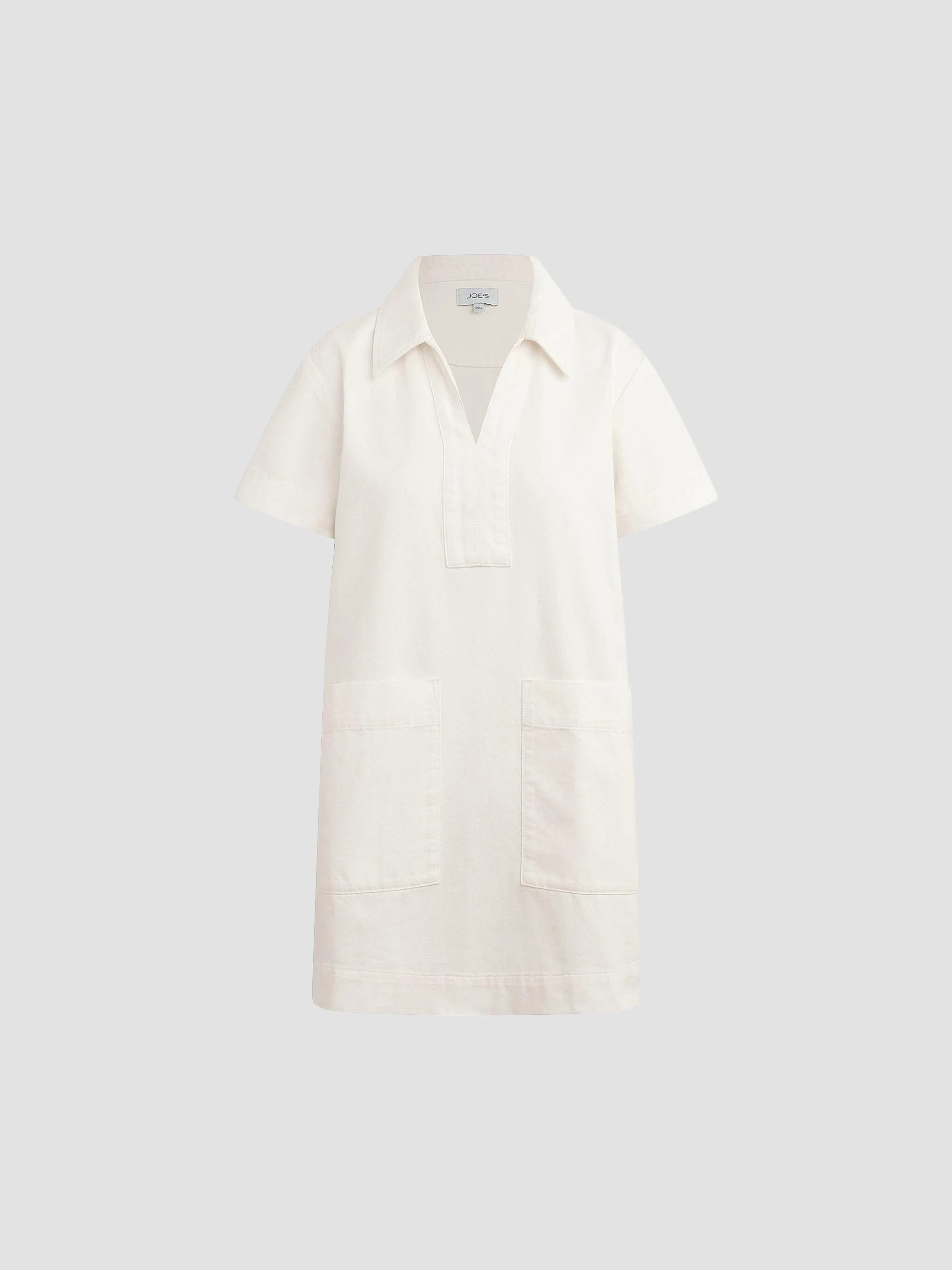 Women's Lillian Cotton Denim Mini-Shirtdress - Milk - 1