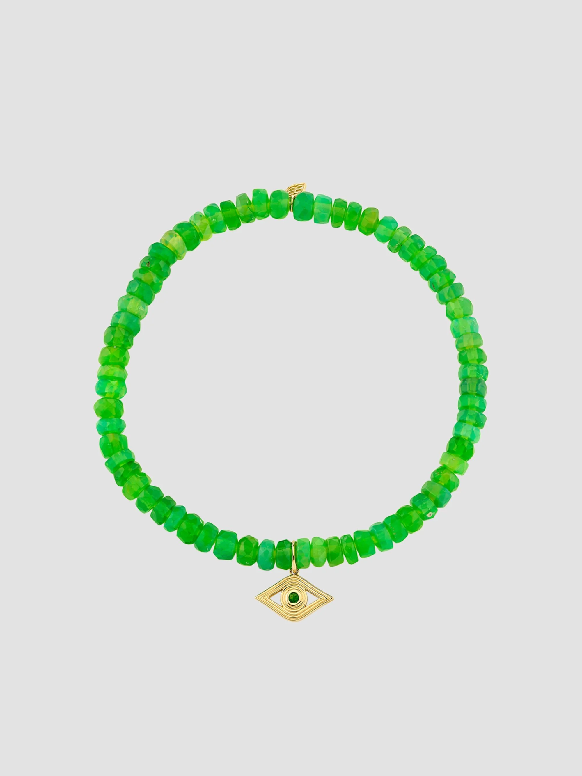 Women's 14K Yellow Gold, Ethiopion Opal & Emerald Beaded Stretch Bracelet - Gold - 1