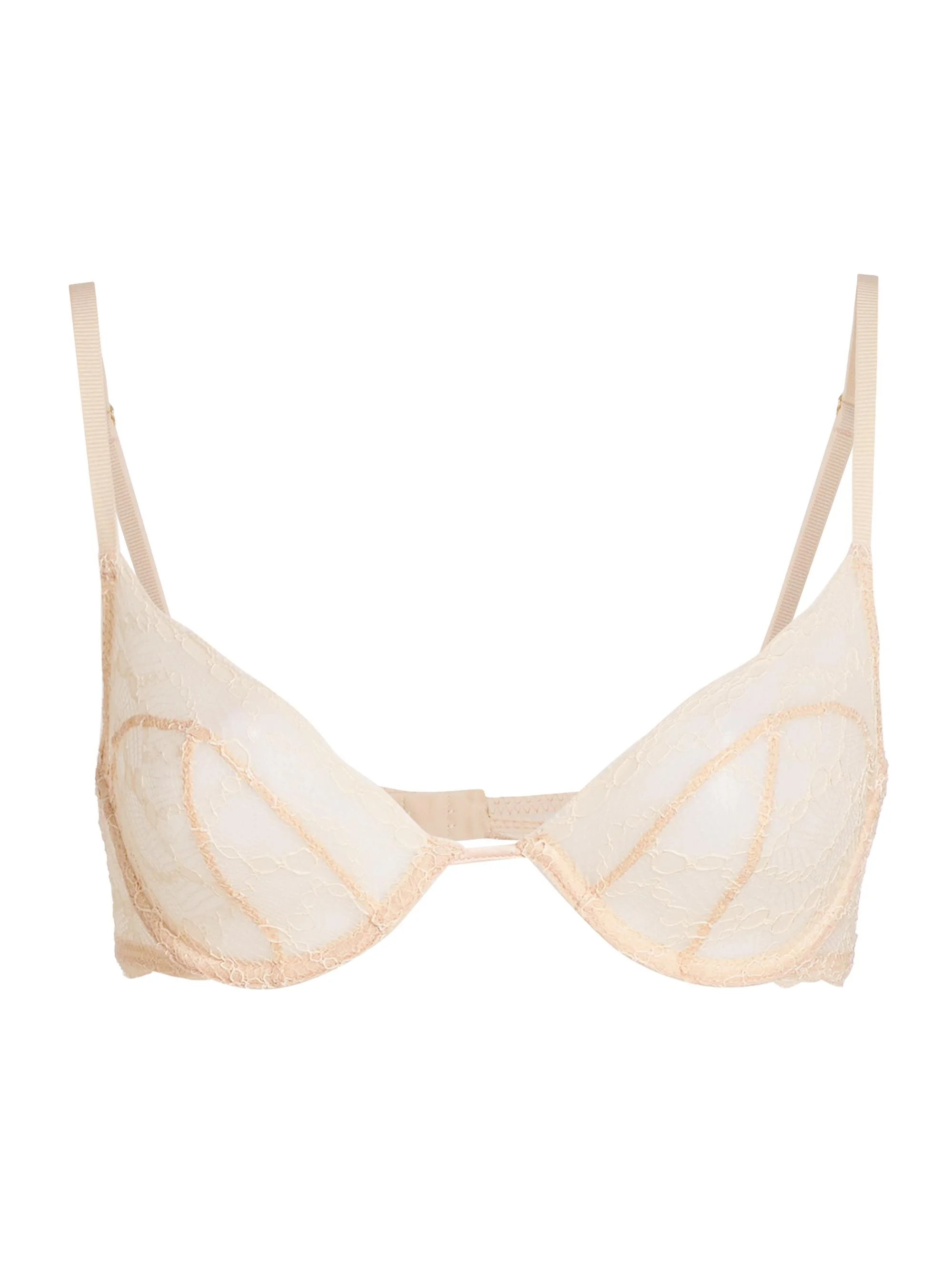 Women's Mon Cheri Sheer Lace Demi Bra - Blush - 1