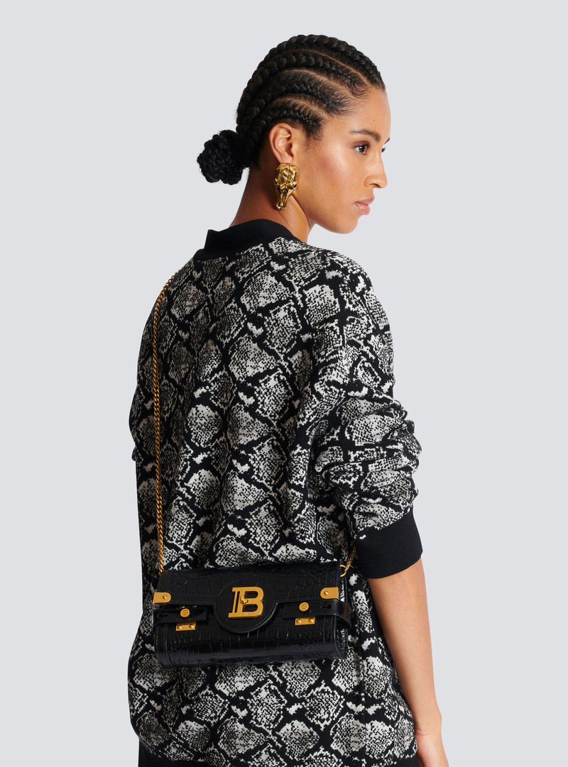 B-Buzz 23 clutch in crocodile-print leather 8