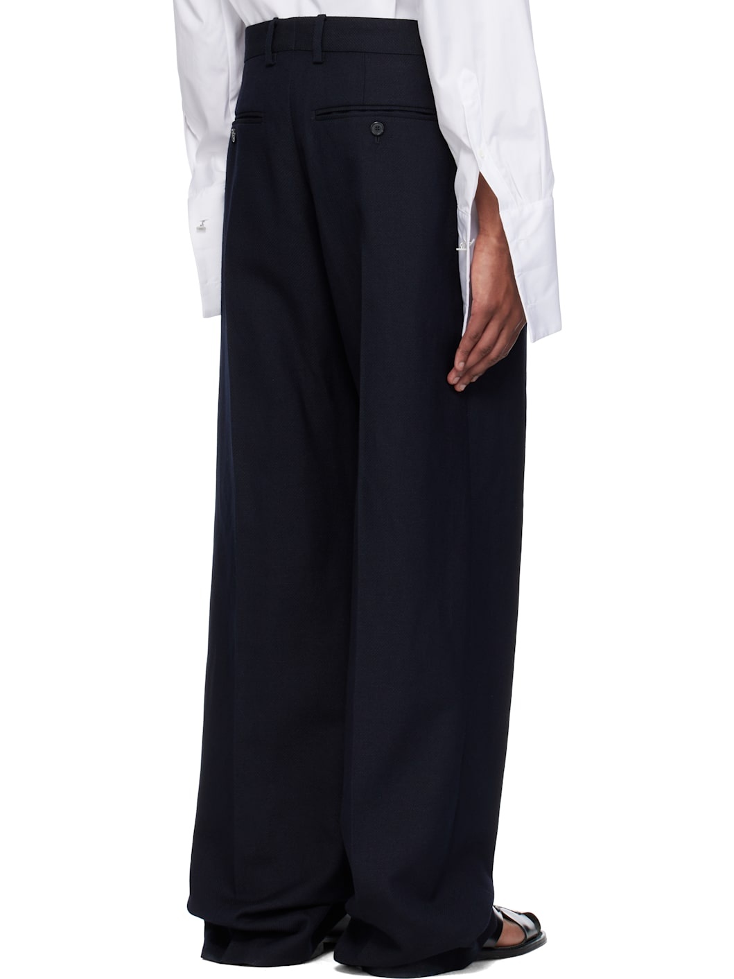 Navy Wool Serge Trousers - 3