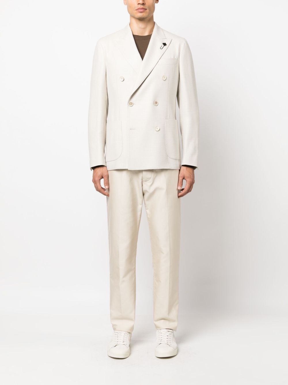 peak-lapel double-breasted blazer - 2