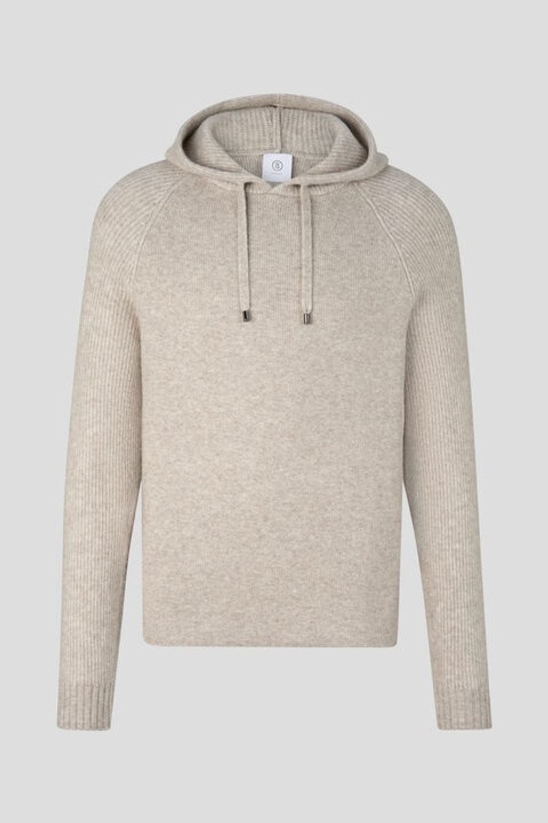 Xapi Knitted hoodie in Beige 1
