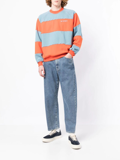 SUNNEI striped-panel sweatshirt outlook