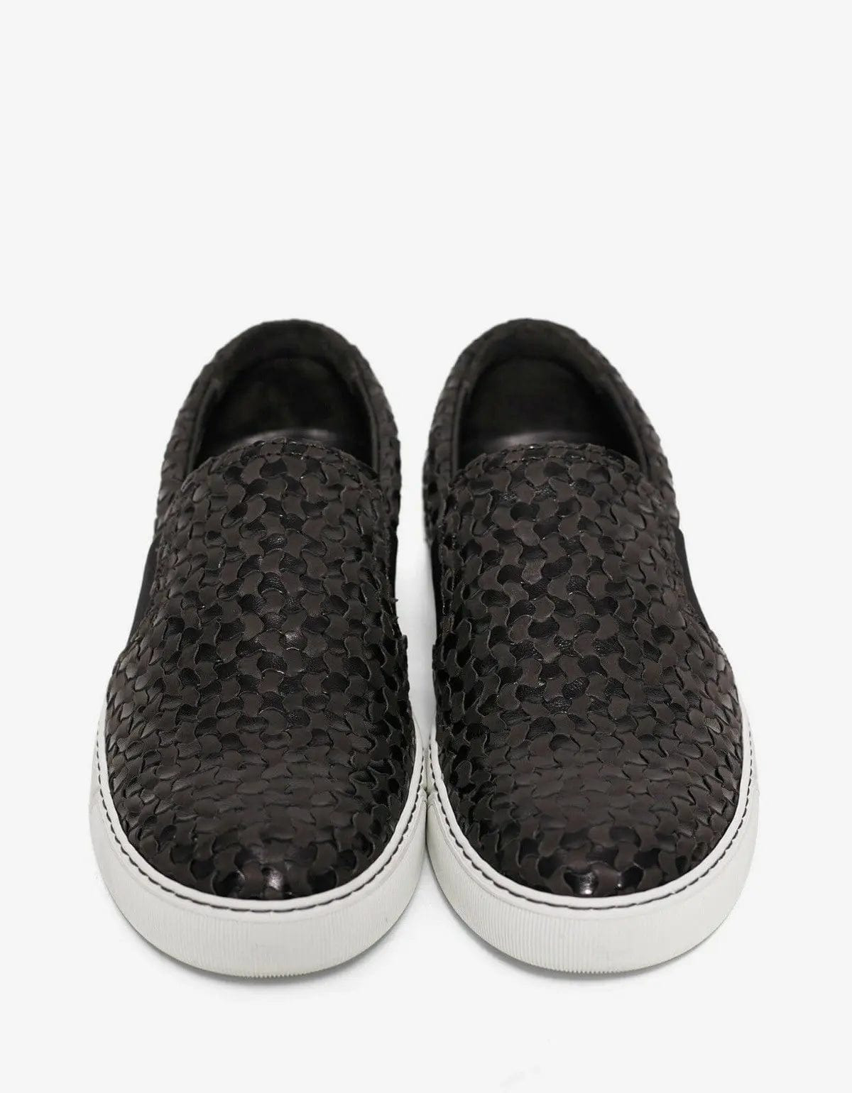 Lanvin Woven Leather Slip On Trainers - 8