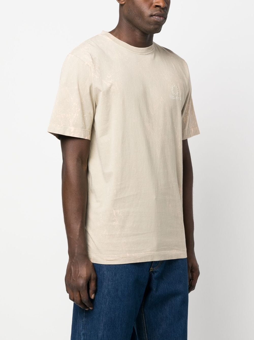 logo-embroidery bleached T-shirt - 3
