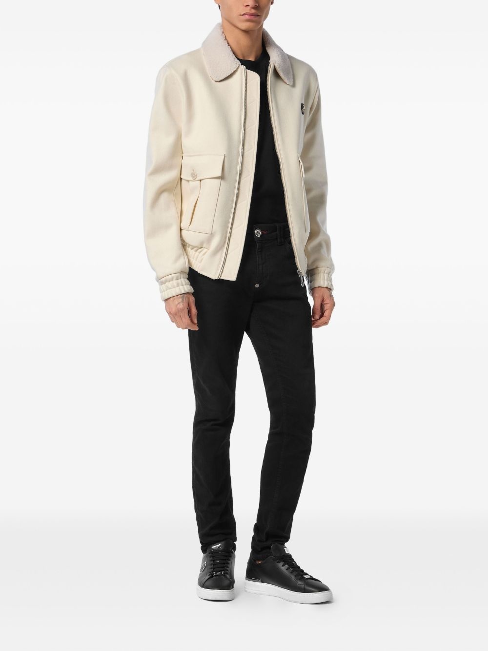 logo-patch jacket - 2