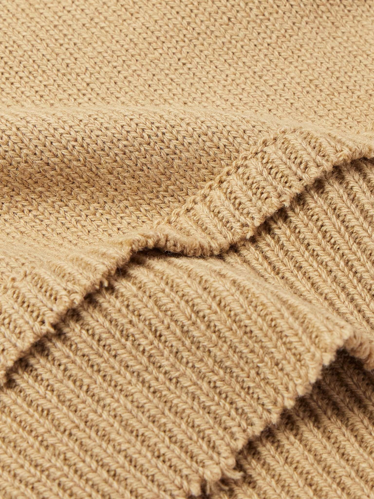 Suede-Trimmed Wool, Linen and Cotton-Blend Sweater - 5
