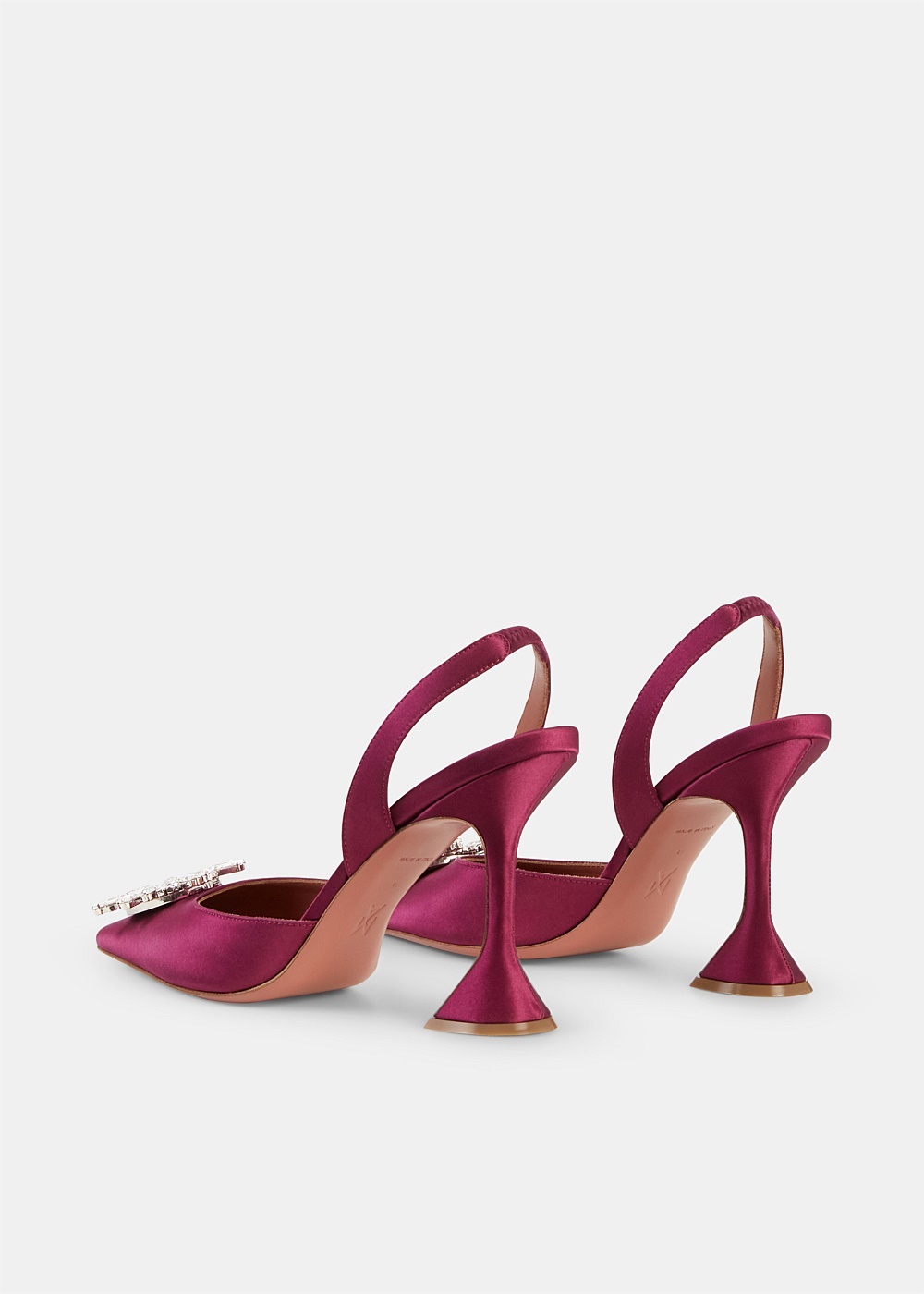 Magenta Satin Begum Slingback Pumps - 4