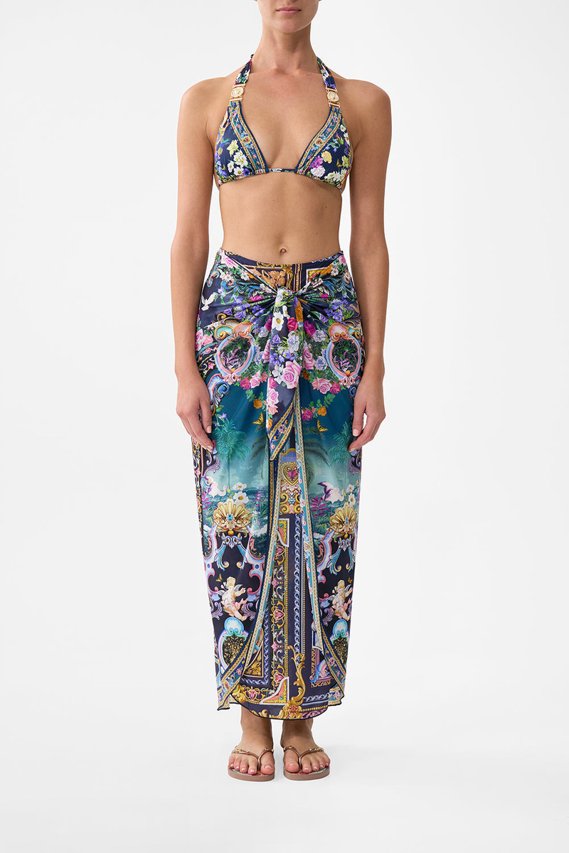 CAMILLA LAYERED MAXI SKIRT WITH TIE FRONT outlook