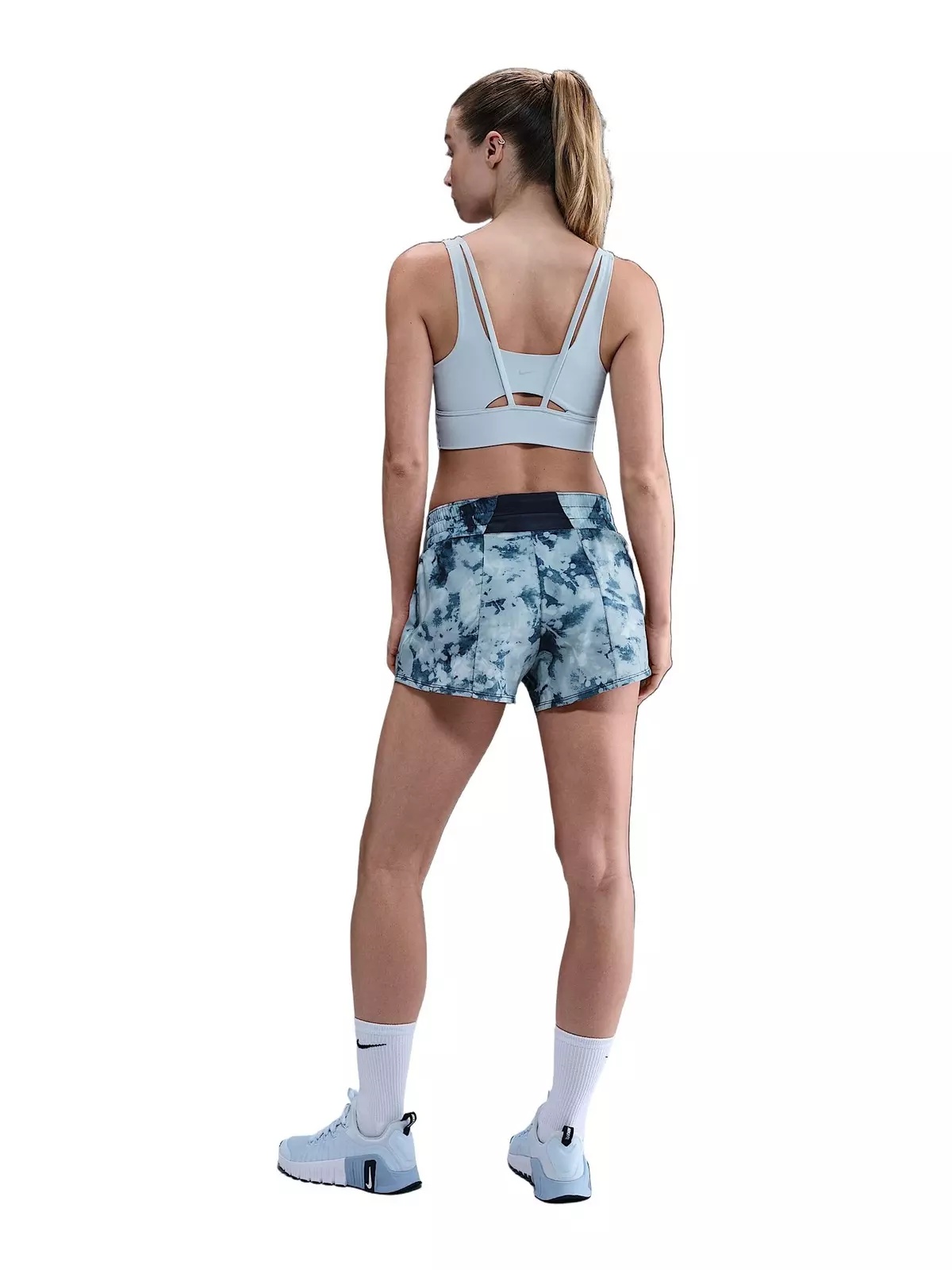 Women's Alate Ellipse Medium-Support Padded Longline Sports Bra -Lt Blue - 5