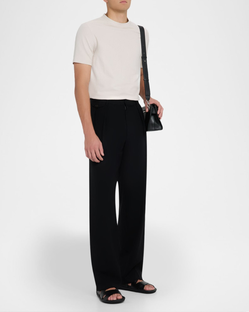 REISS Men's Argon Stripe Textured Crewneck T-Shirt outlook