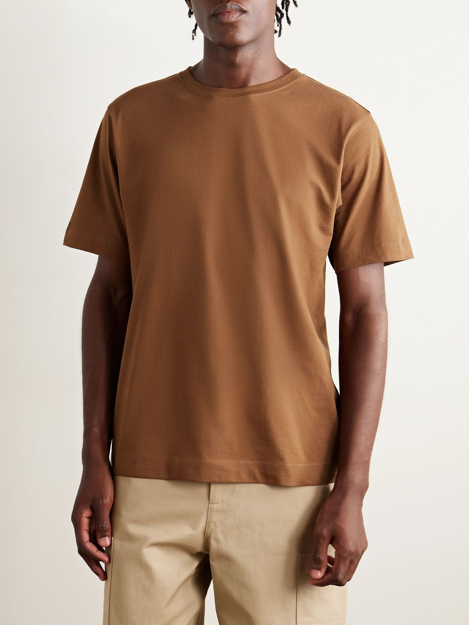 Cotton-Jersey T-Shirt Brown - 3
