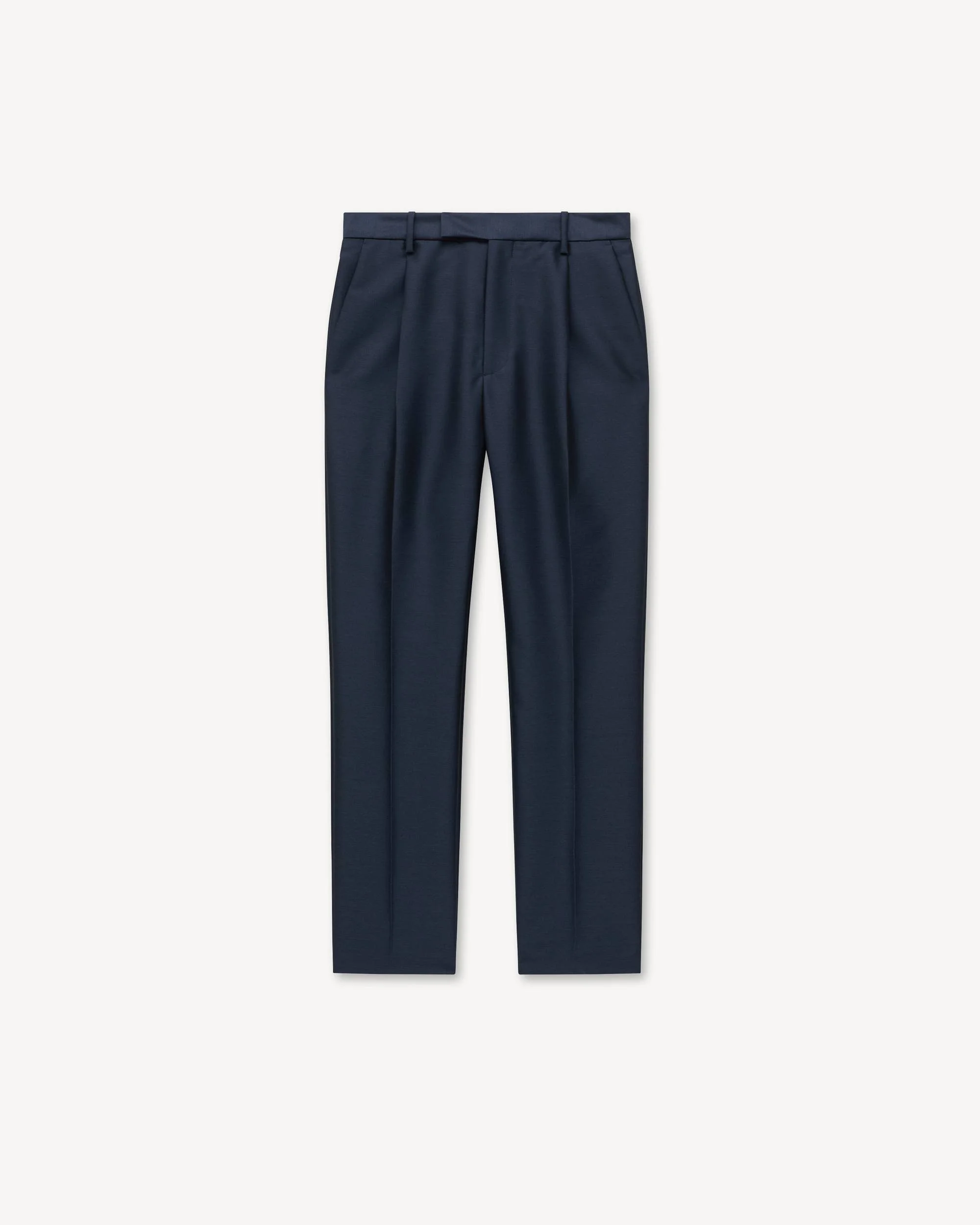 Tapered tailored pants in virgin wool and silk - 1