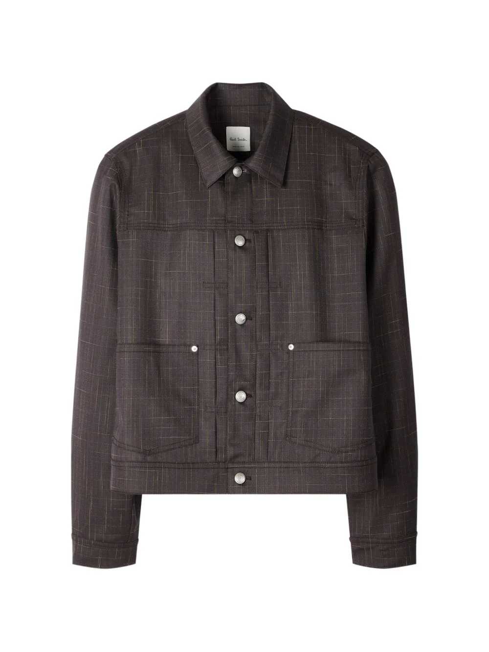checked buttoned shirt jacket - 1