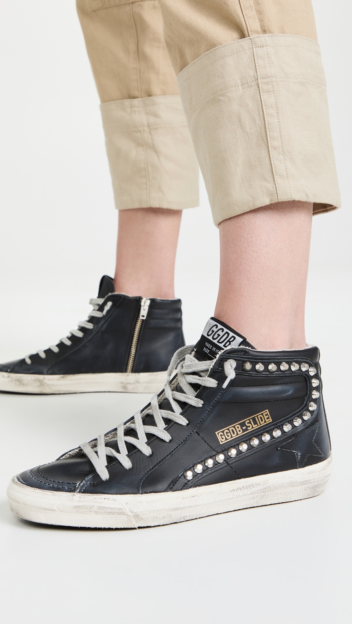 Studded Leather Slide Sneakers - 2