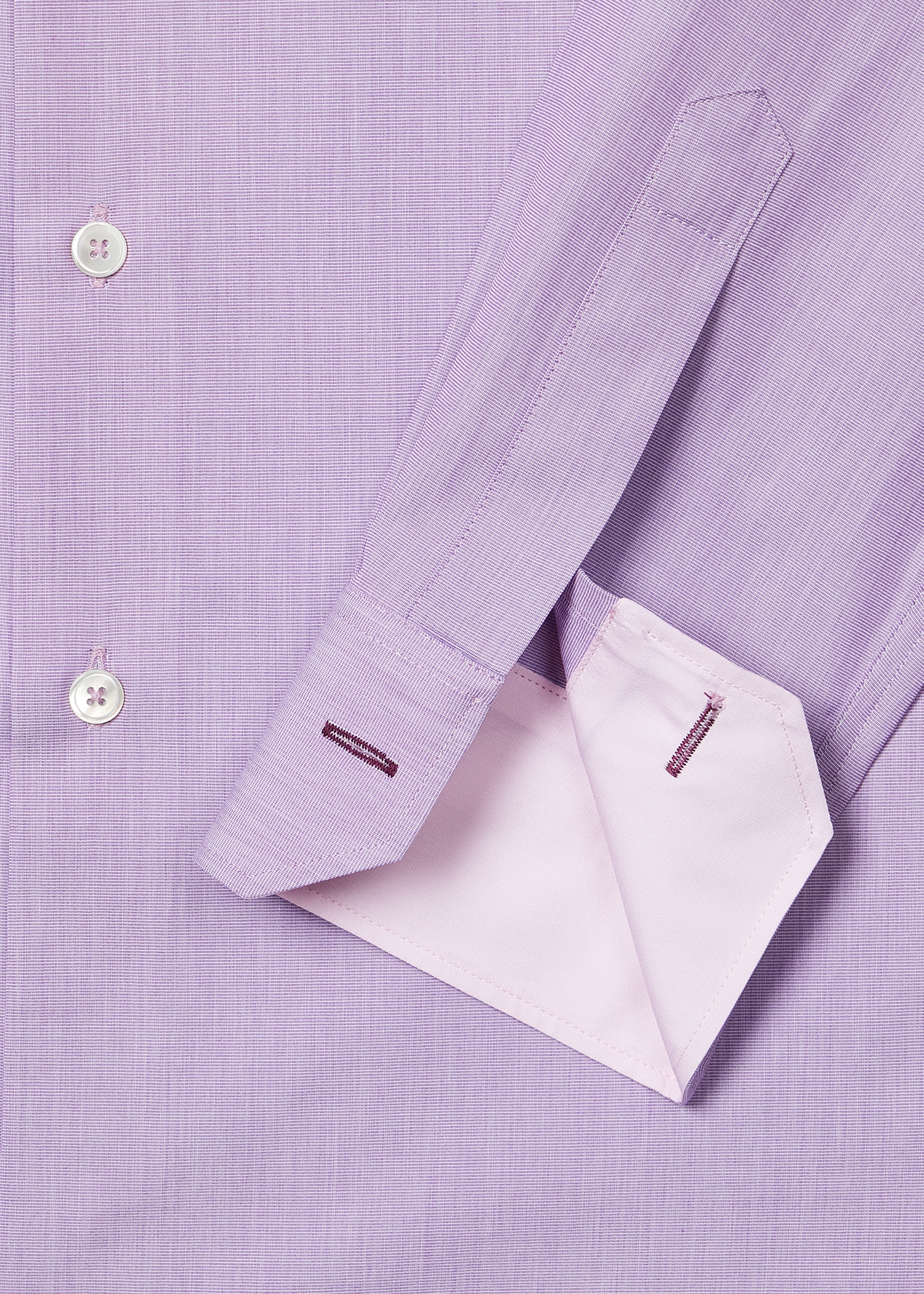 Tailored-Fit Lilac End-On-End Cotton Shirt - 2