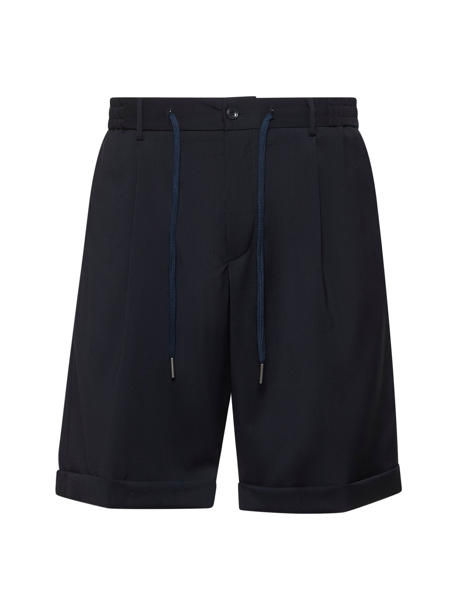 TAGLIATORE - Tagliatore Men Blue Virgin Wool Icoman Bermuda Shorts - 1