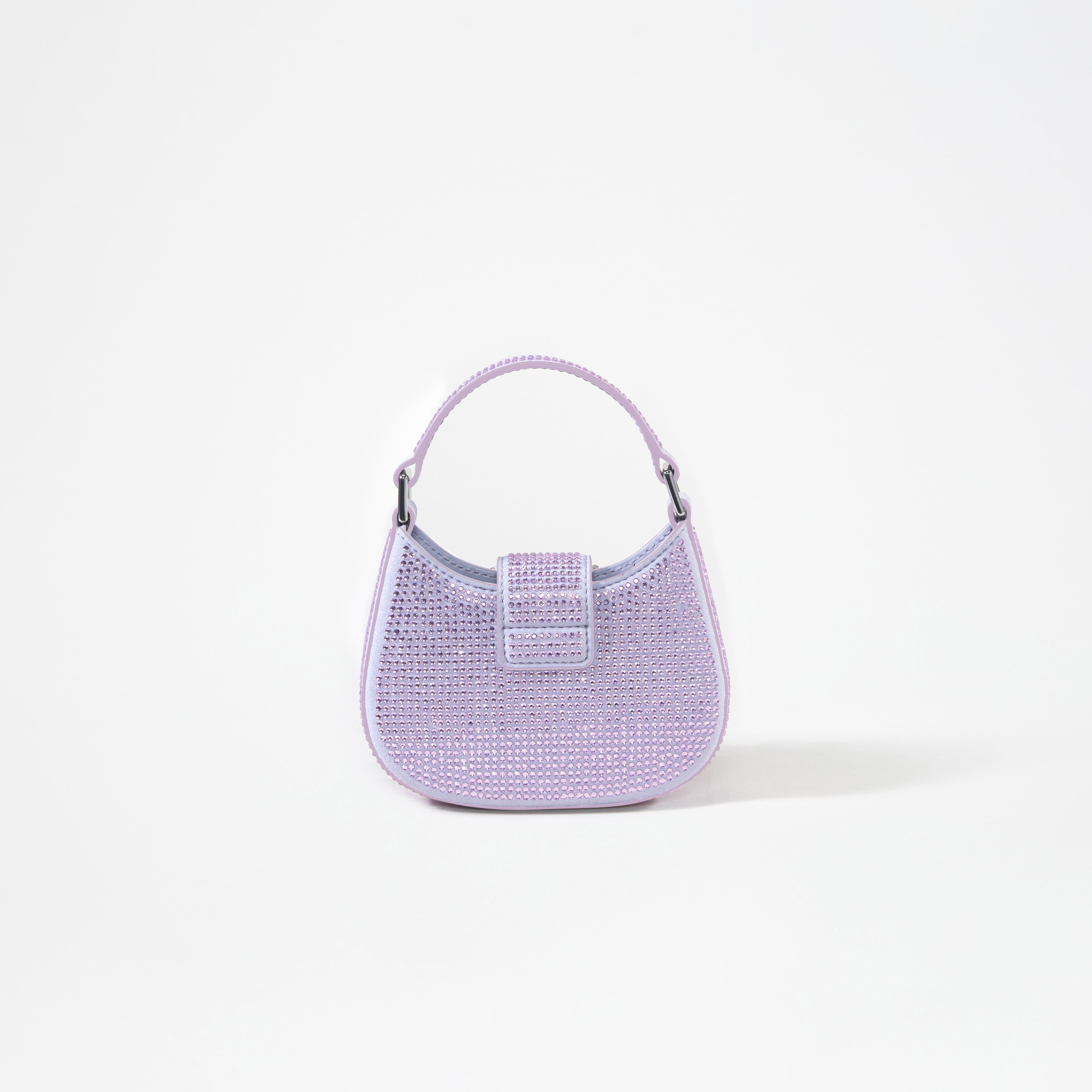 Purple Rhinestone Crescent Bow Micro Bag - 2
