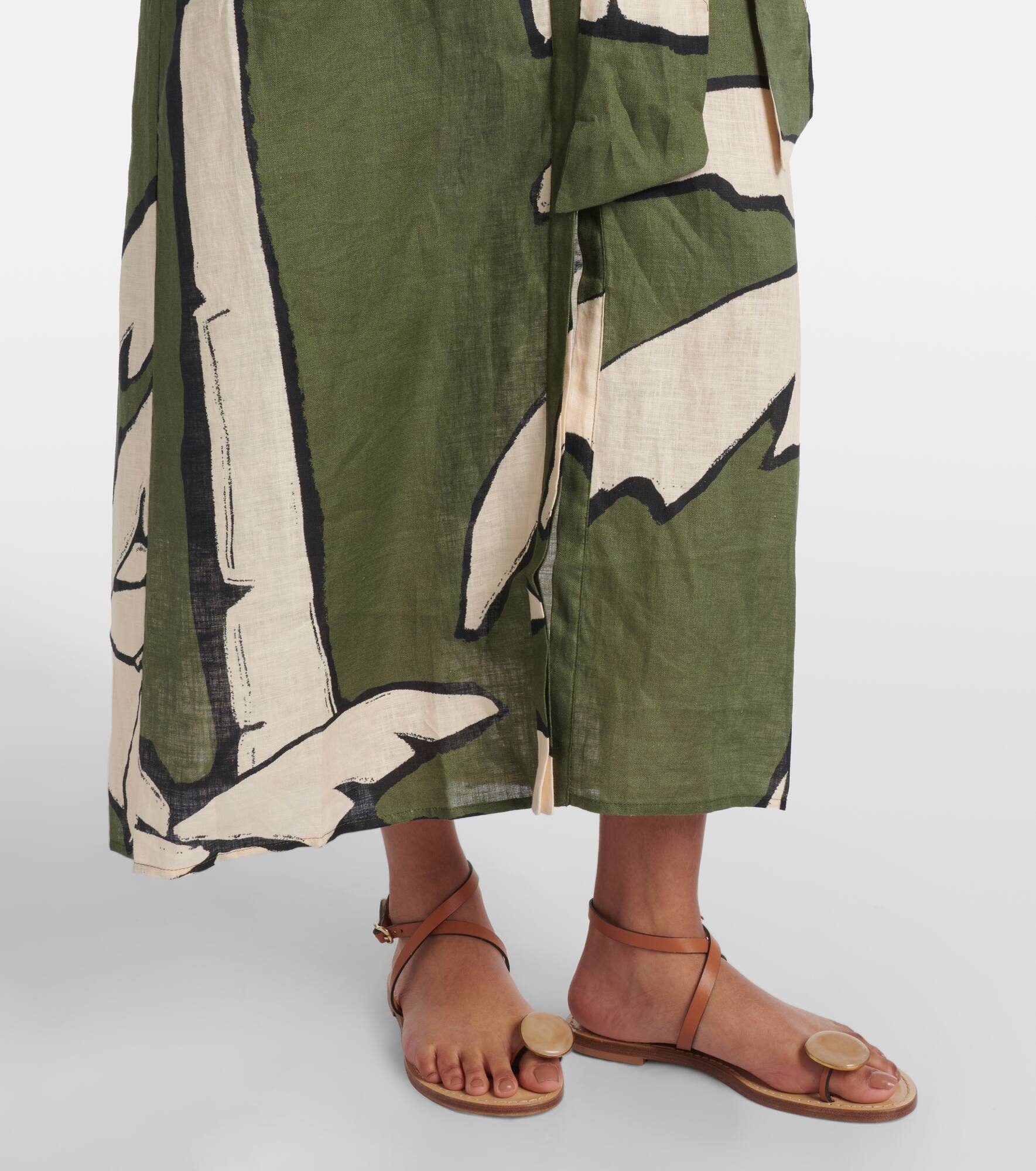 Printed linen maxi dress - 6