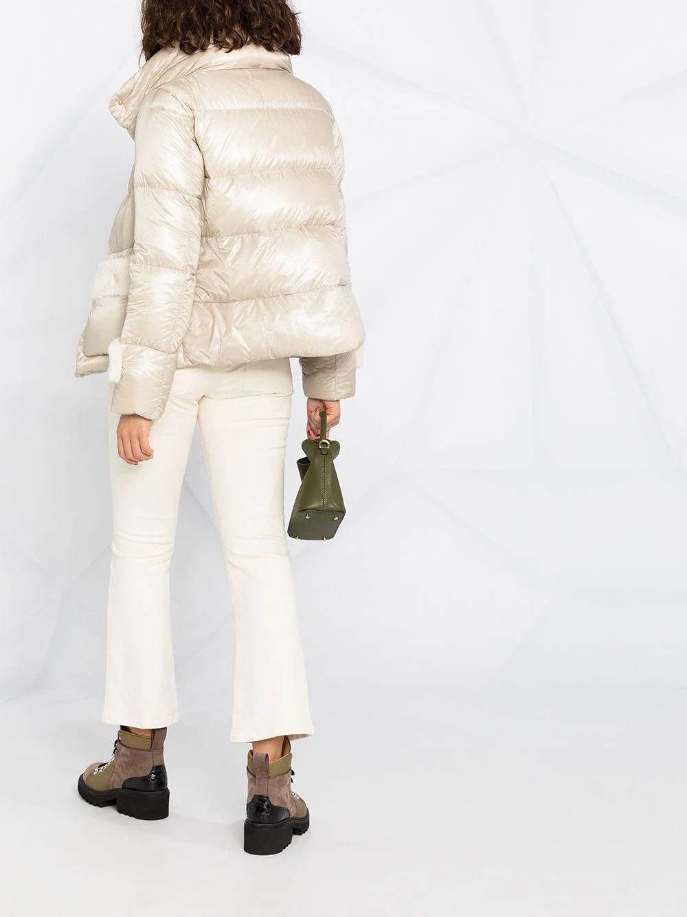 faux-fur panels puffer jacket - 4