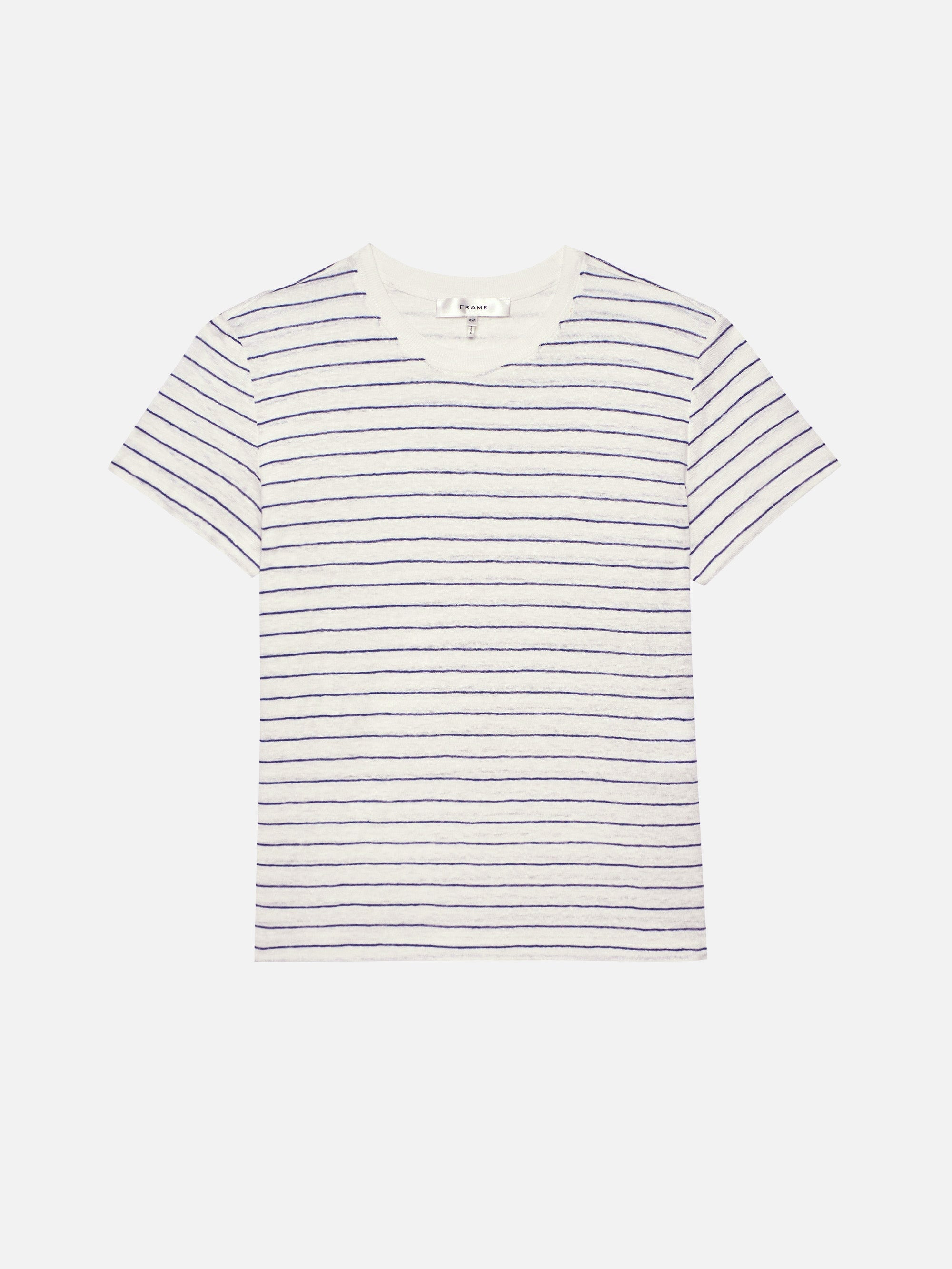 The Linen Baby Tee in Navy Multi - 1