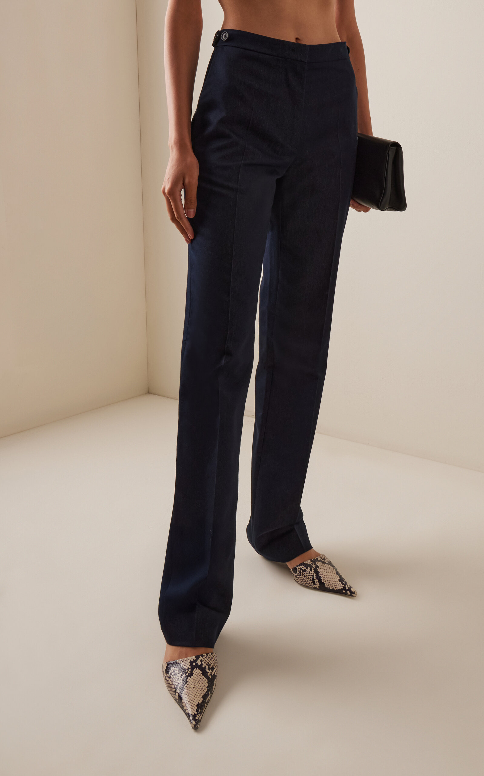 Grace Chambray Straight-Leg Pants dark wash - 3