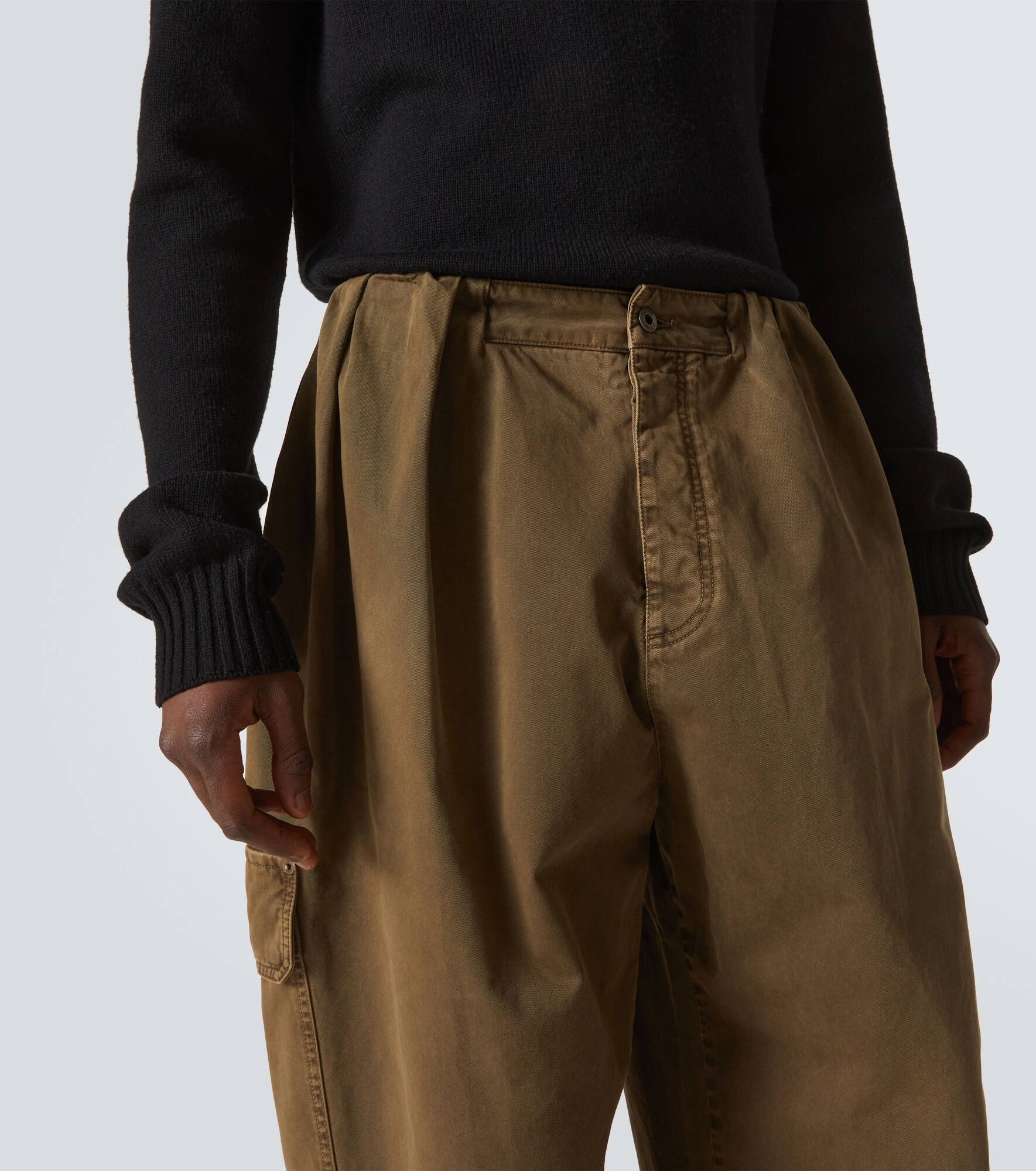 Balloon leather-trimmed cargo pants - 5