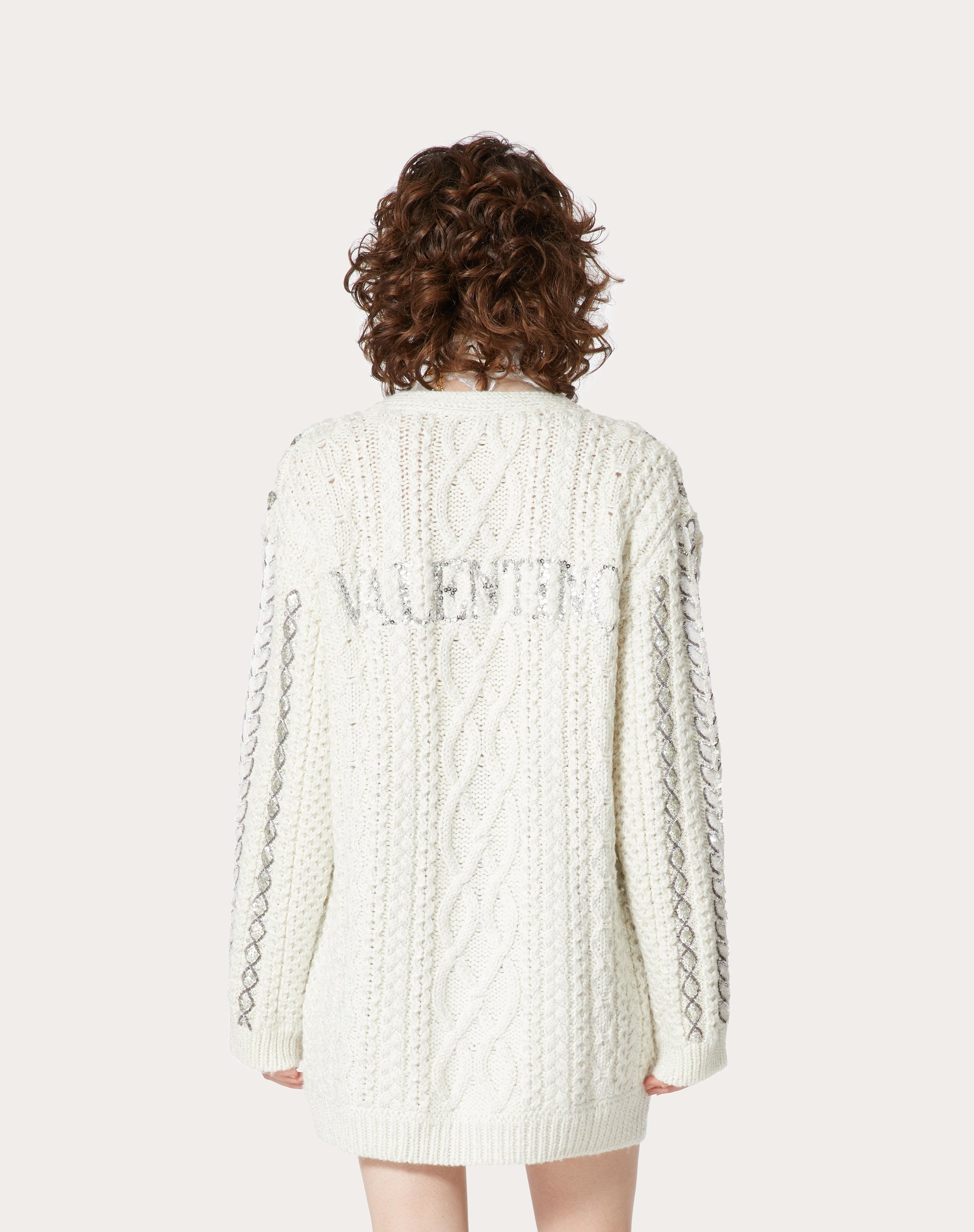 EMBROIDERED CARDIGAN IN WOOL AND LUREX - 4