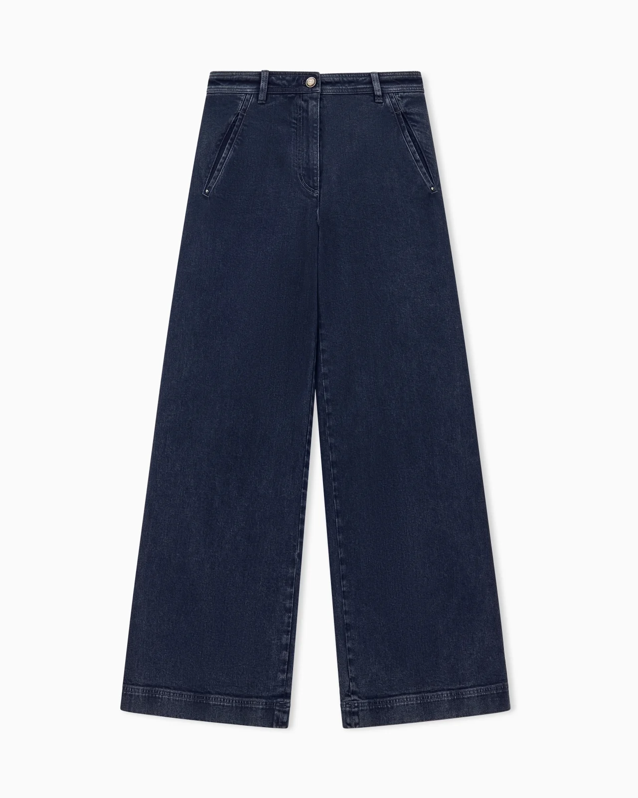 JEANS REGULAR FIT WIDE-LEG IN STRETCH COTTON DENIM - 1