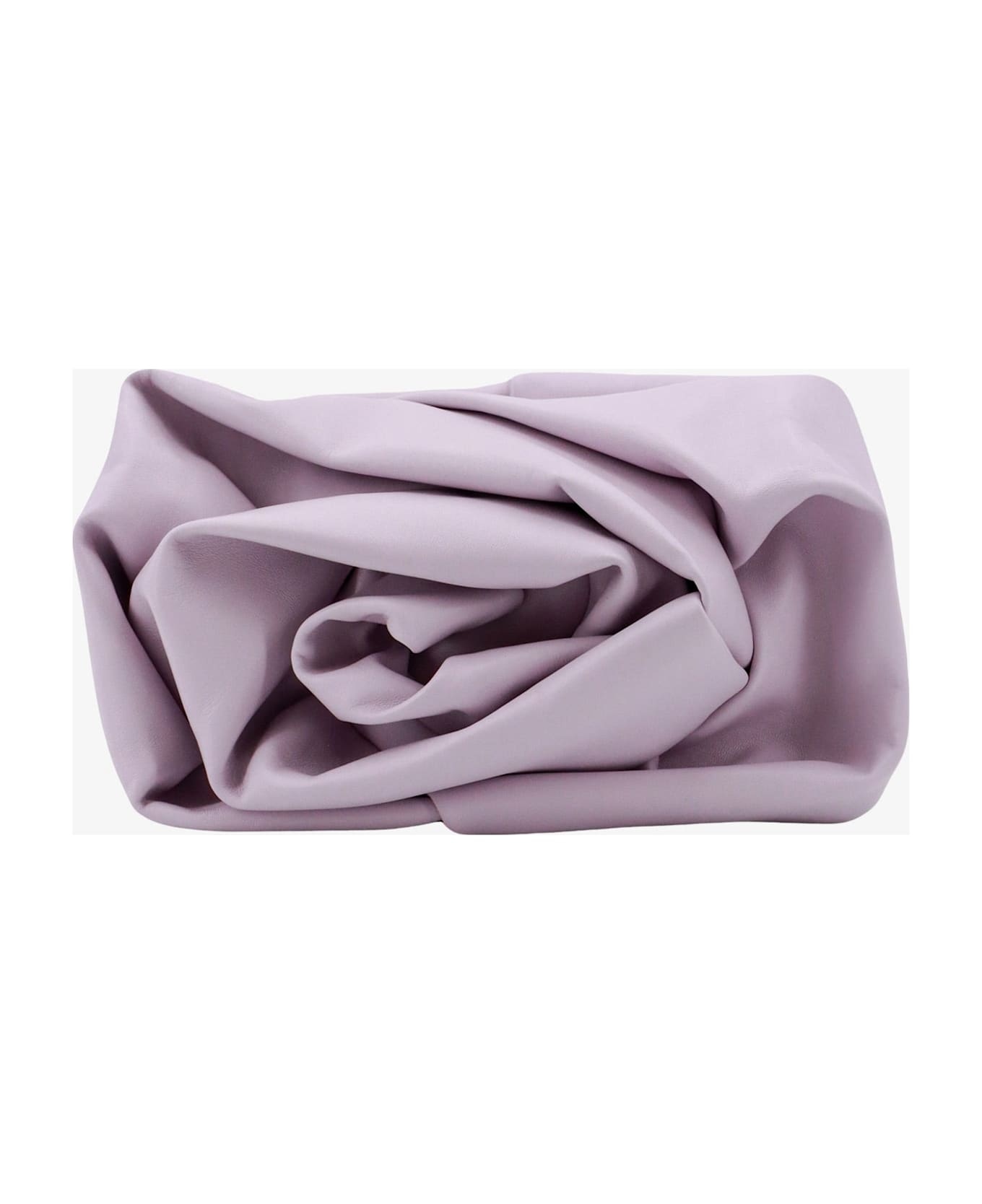 Leather Clutch With Frontal Rose - 2