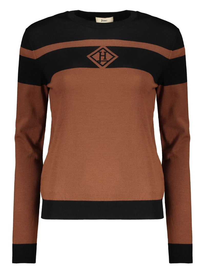striped logo-embroidered sweater 1