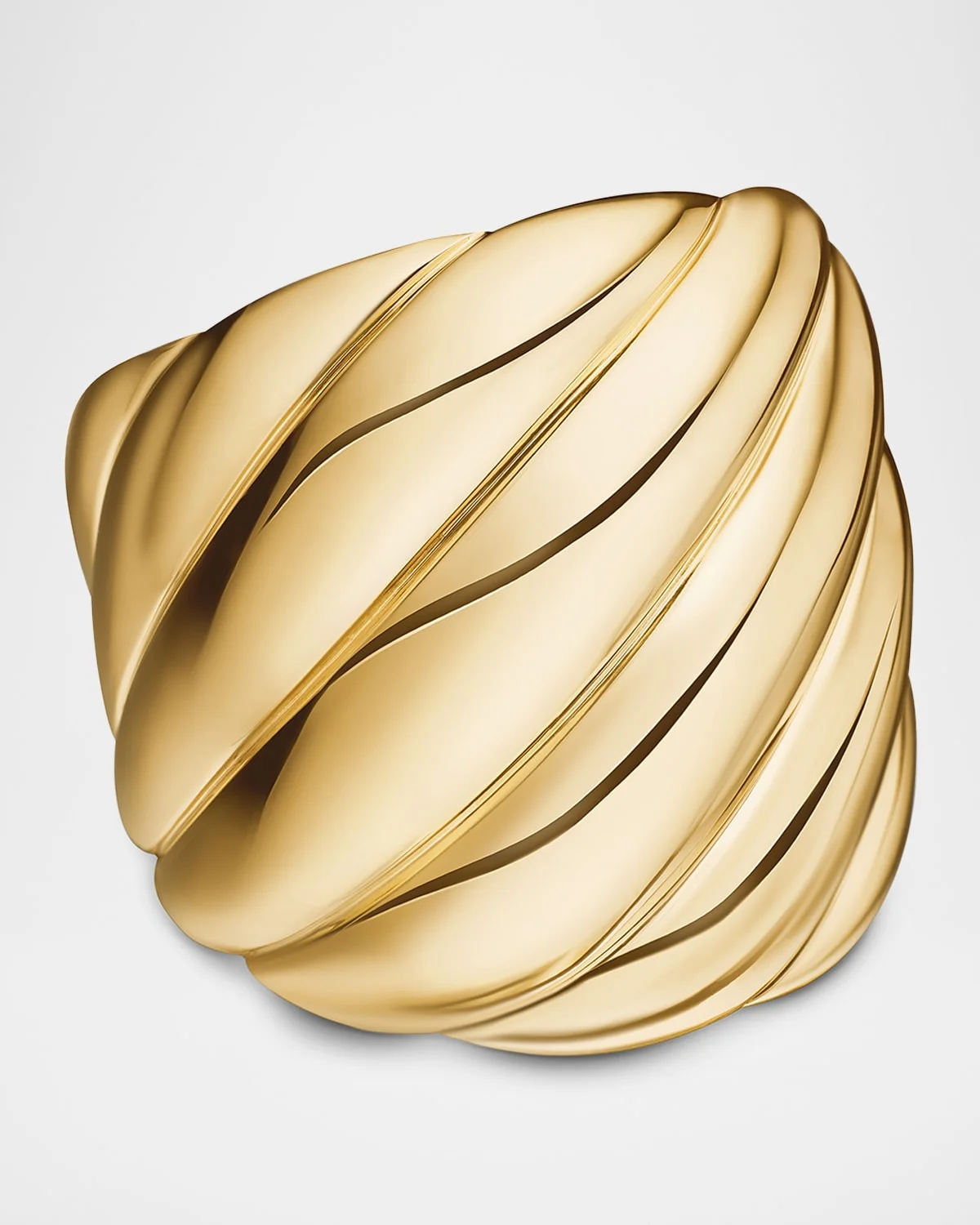 Sculpted Cable Ring in 18K Gold, 20mm - 1