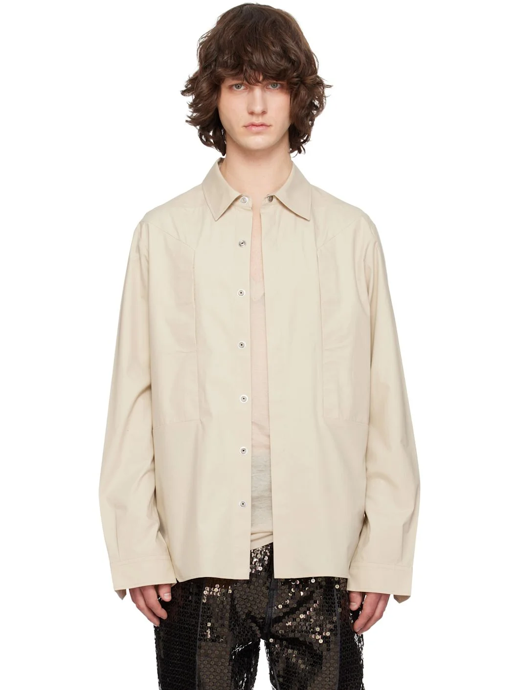 Beige Temple Fogpocket Overshirt - 1