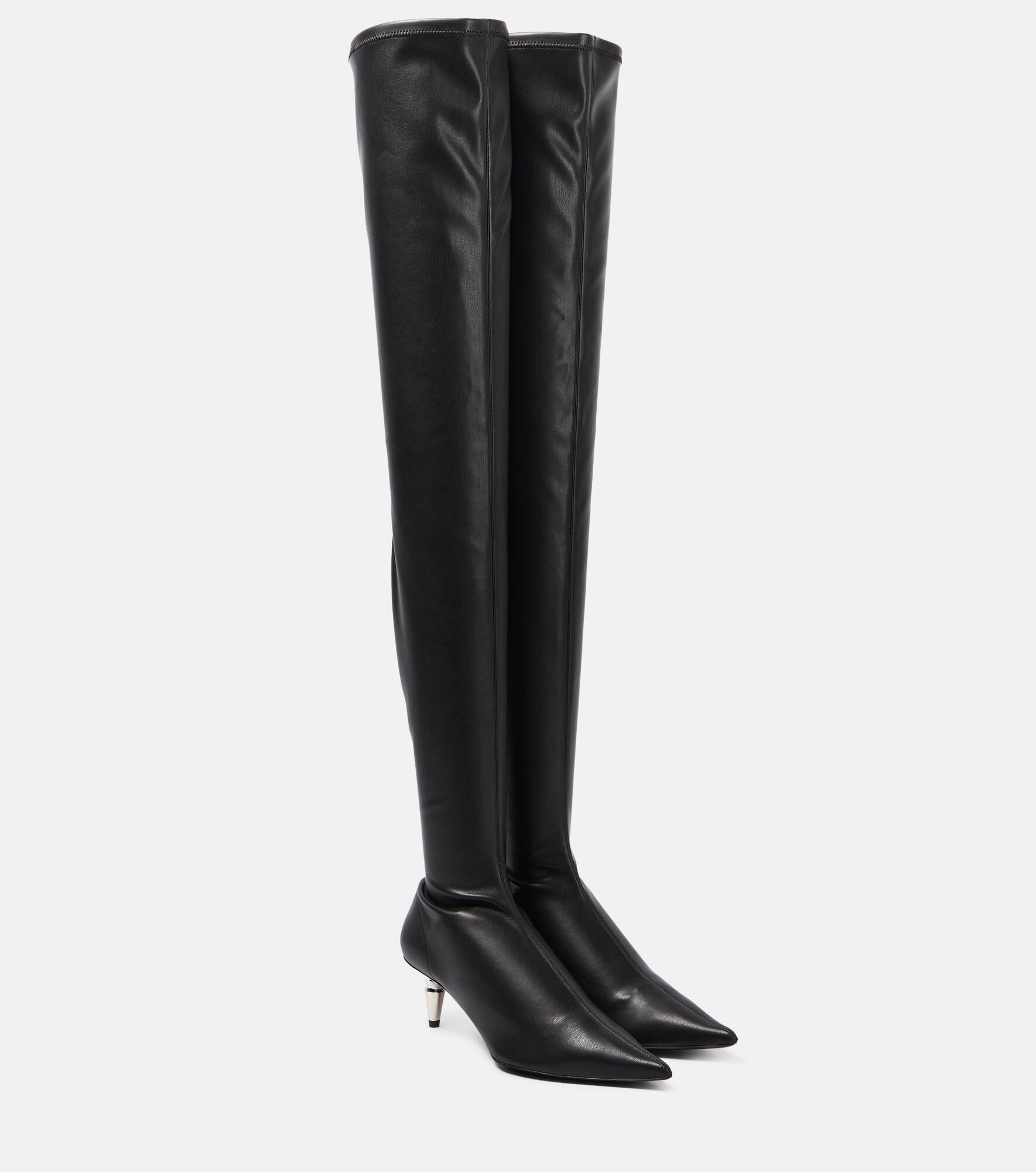 Spike leather over-the-knee boots - 1