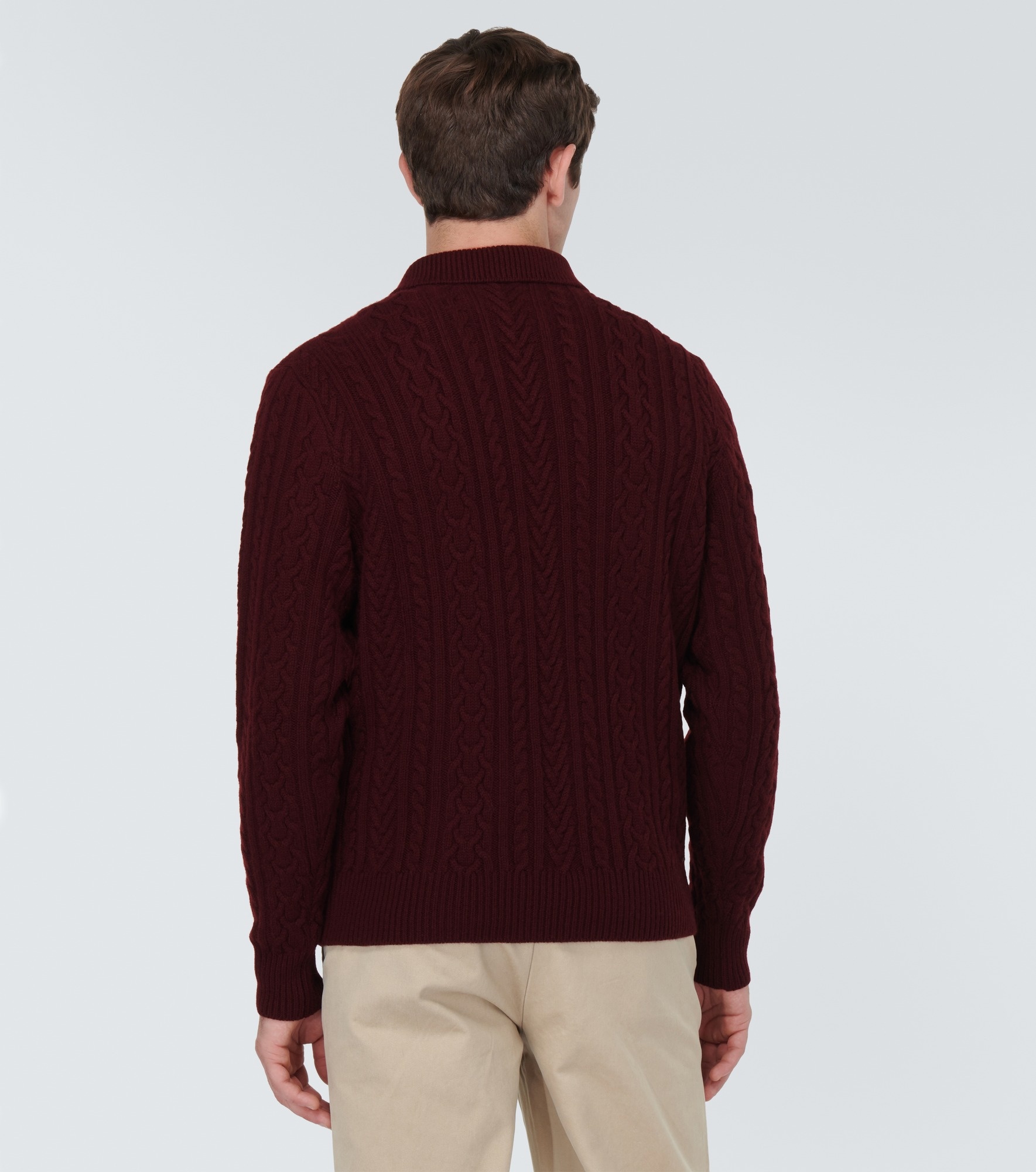 Cable-knit cashmere polo sweater - 4