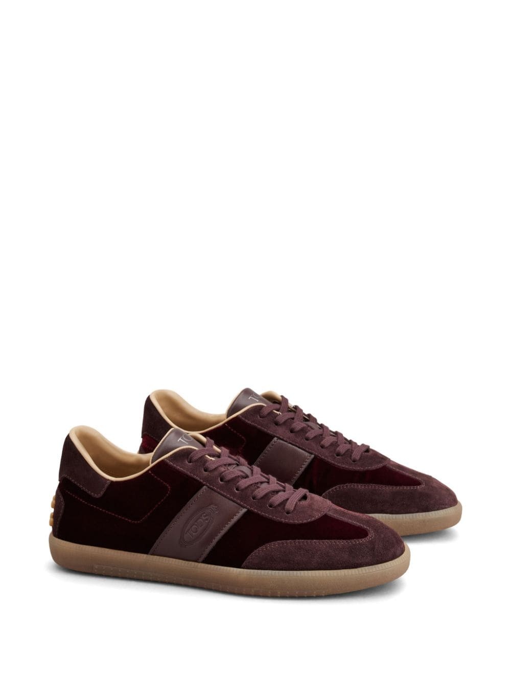 panelled suede low-top sneakers - 2