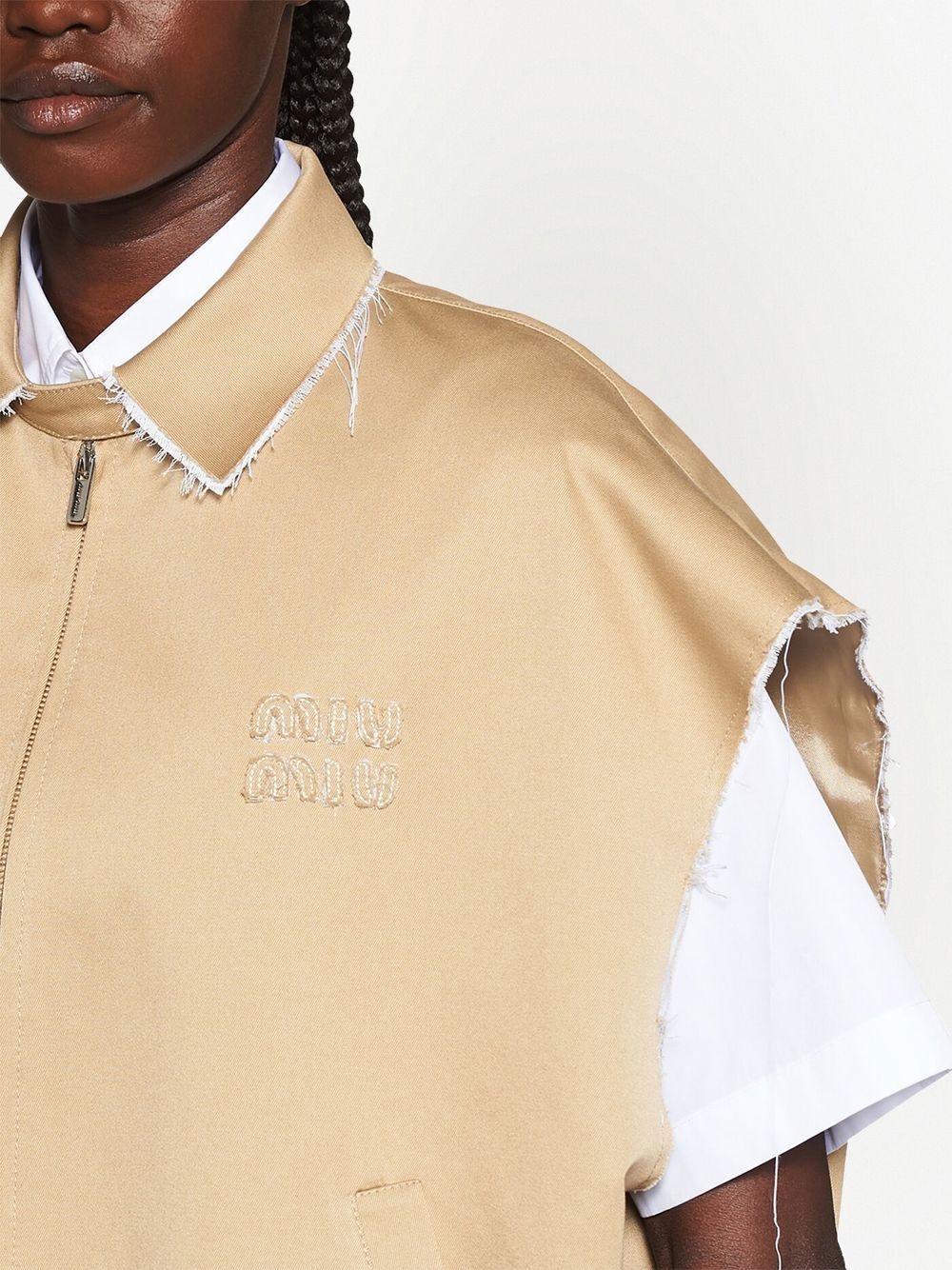 logo-patch chino blouson - 5