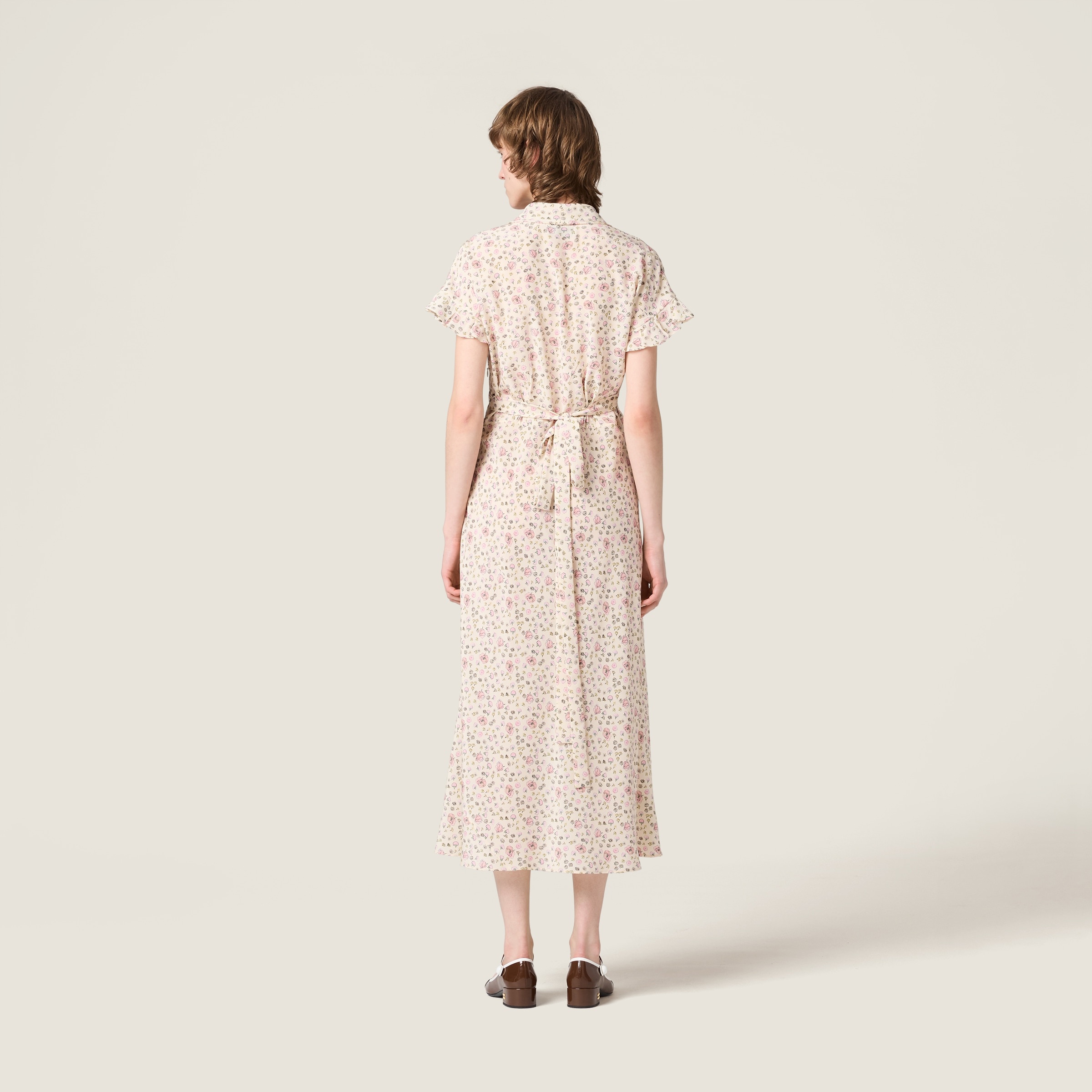Long crêpe de Chine dress - 3