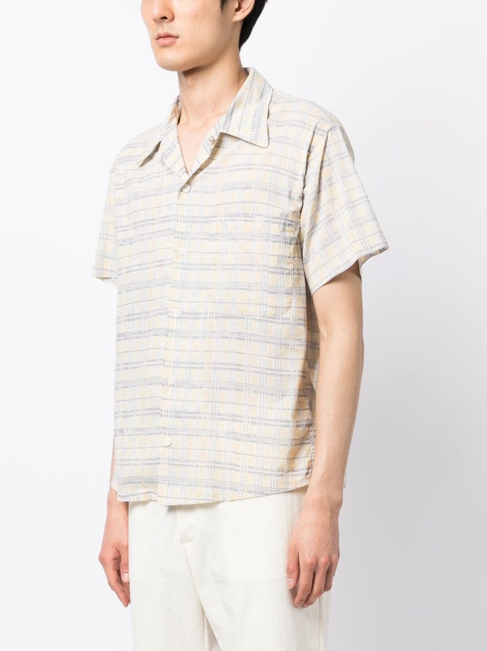 check-print short-sleeve shirt - 3