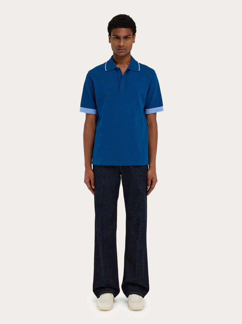 Polo shirt with contrasting sleeve detail 6