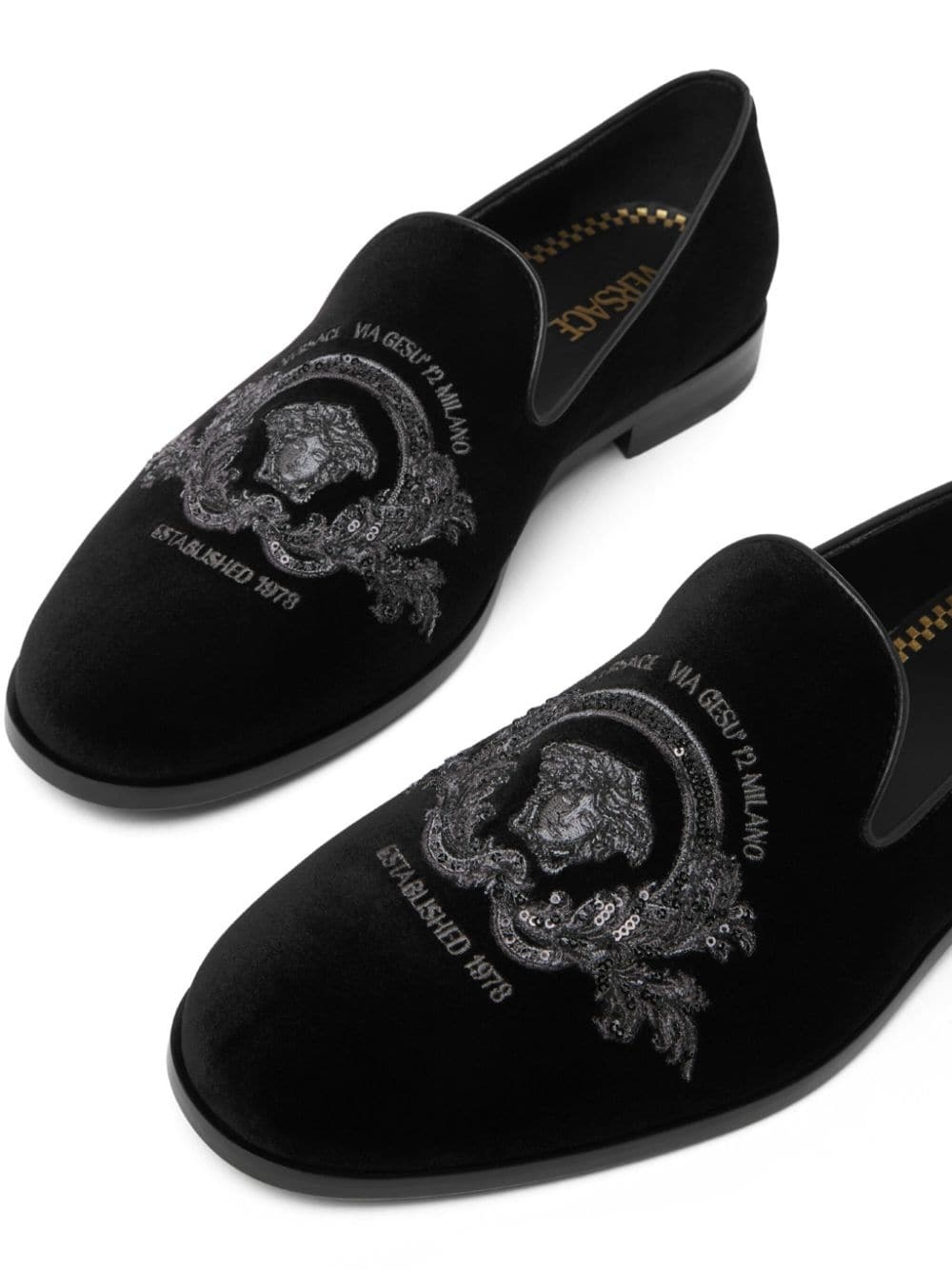 Medusa Milano velvet slippers - 4